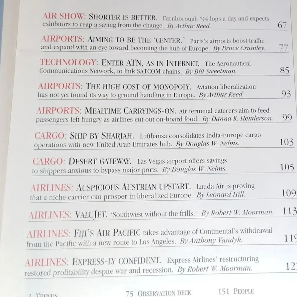 Air Transport World September 1994 Magazine - FedEx, Continental Divide,